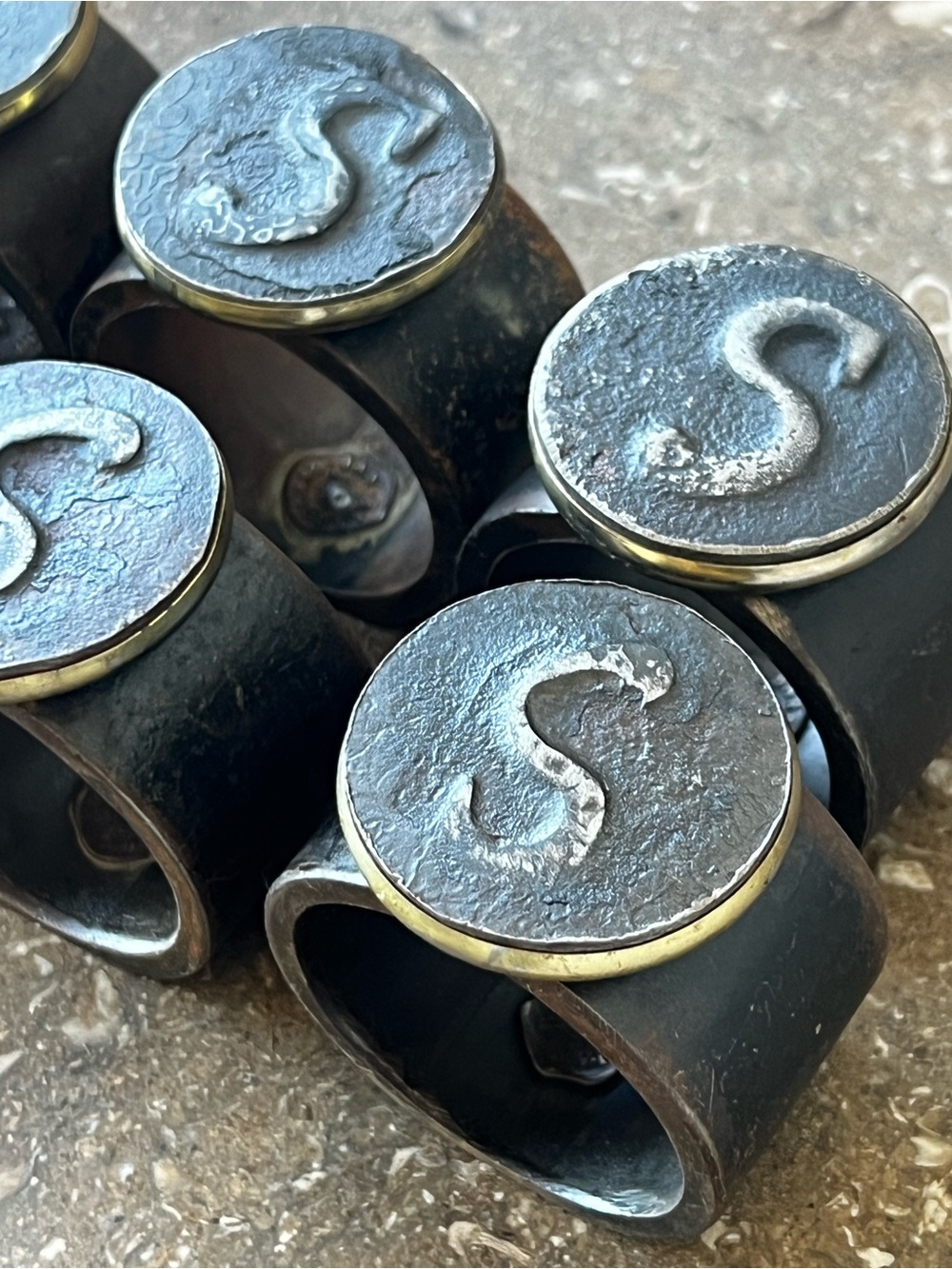 Jan Barboglio S initial napkin rings set of 8